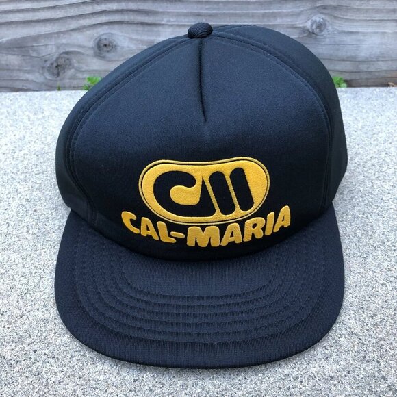 VTG YA HEADWEAR Cal-Maria CM Foam Hat Men's Black Snapback Cap Adjustable​ - Picture 1 of 6